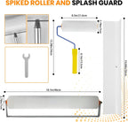 Complete Self Leveling Cement Tool Kit, Professional Epoxy Floor Kit Tools with Spiked Roller with Splash Guard, Spike Shoes, Paint Roller, Trowel, Scraper & Extension Pole