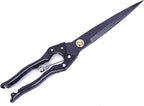 Grass Sheep Shear - Coated Wear-Resistant Handle, Manganese Steel Double-Edged, Strong Spring Suitable For Manual Shearing of Cow, Sheep, and Horse Hair (Black 12.6 inches)