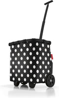 reisenthel carrycruiser dots White - Portable Shopping Trolley with Sturdy Aluminum Frame, Shoulder Strap and Removable mesh Inner Bag -Water-Repellent