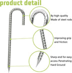 Rebar-Stakes-12-Inch, Ground Stakes Heavy Duty U-Hook Galvanized Anti-Rust Tent Stakes Heavy Duty Ground Anchors for Garden Dog Fence Chicken Coop Christmas Decorations Deer Fence 16pcs