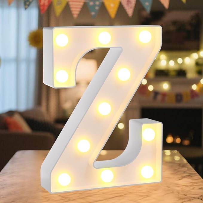 LED Marquee Light Up Letters Sign - Lighted Letters Alphabet for Birthday, Graduation, Bar Wall & Table Party Decor, Wedding Anniversary and Christmas Decorations, Letter Z