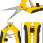 20 Pack 6.5 Inch Garden Pruning Scissors, Hand Pruner with Stainless Steel Blades, Sharp Point Gardening Shears Cutter, Gardening Pruning Shear, Supplies & Accessories(Yellow)