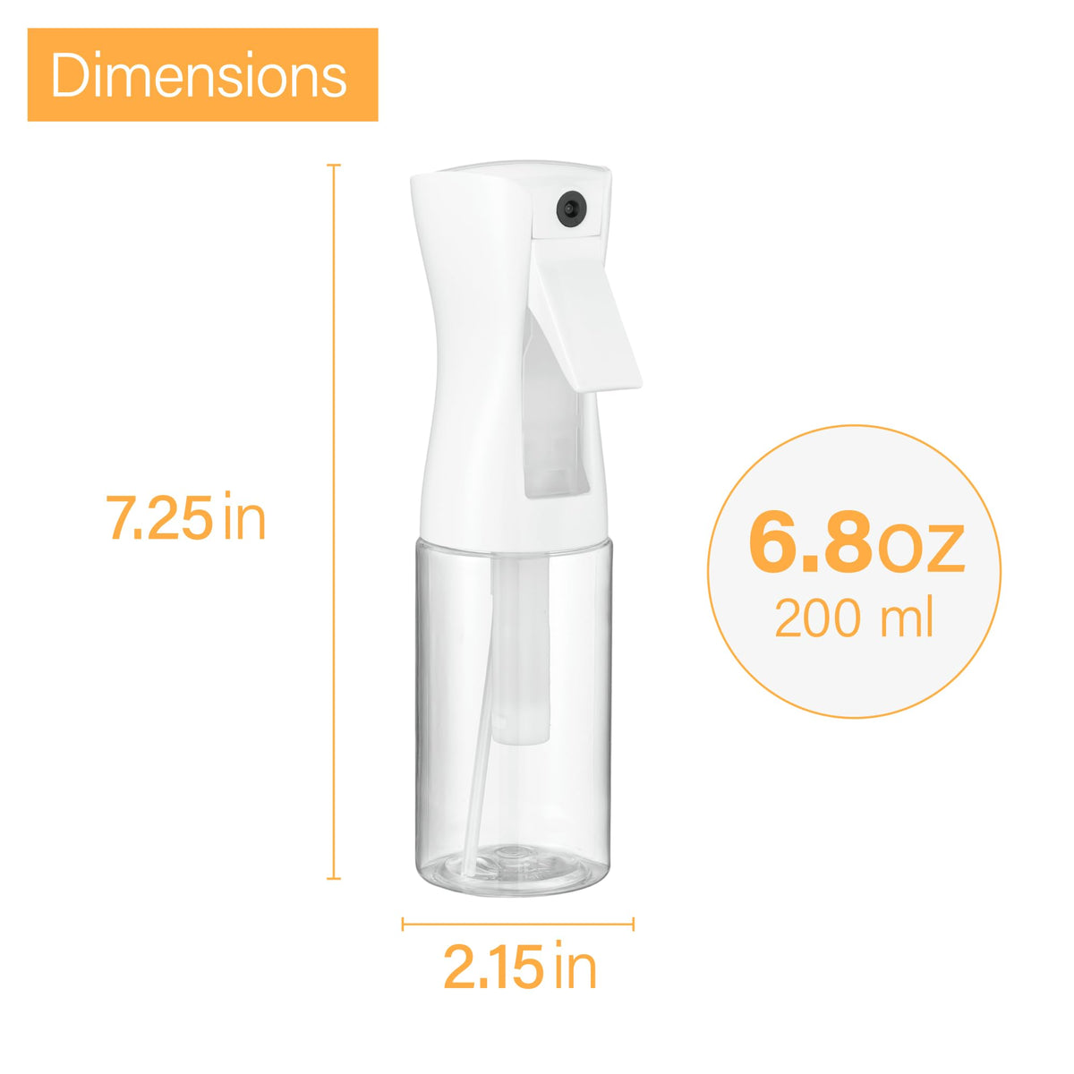 SUPER+ 2 Pack Continuous Spray Bottles - Ultra Fine Mist Sprayer | Water Spray Bottle For Hair Mister Spray Bottle | Hair Spray Bottles For Hairstyling, Cleaning, Salons - 2pk 6.8 OZ / 200 ML