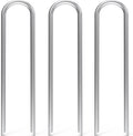 MySit 50 Pack 12 Inch Garden Stakes Heavy Duty 11 Gauge Galvanized Yard Staples U Pegs Fences Drip Irrigation Securing Stakes 1/2-Inch to 1-5/8-Inch Loop Stake for Anchoring Lawn Drippers Soaker Hose