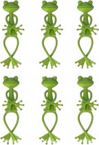 6 pcs frog Plant Stand , green animal shaped support frame ,small potted plant holder , garden decoration for indoor and outdoor use , pot fixing clamp for up right plant growth