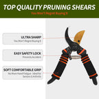 Gardening pruning shears, premium gardening pruning shears as sharp as a razor, heavy-duty gardening scissors — they can perfectly cut through anything in your yard.