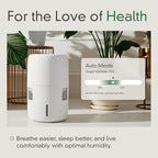 Humea Smart Evaporative Humidifier with WiFi & App Control - 3L Tank, 4 Speeds, 300ml/h - Quiet, Mist-Free, No White Dust - Nightlight - For Allergies, Dry Skin, Better Sleep - Beige