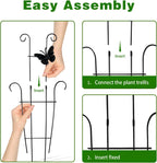 23 Inch Plant Trellis for Potted Plants, Sturdy Metal Houseplant Trellis for Climbing Plants Indoor Outdoor, Rust-Resistant Plant Support for Monstera Pothos Ivy, 2 Pack