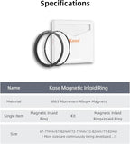Kase 49mm Magnetic Screw in Adapter Ring Kit, Brass Magnetic to Threaded Filter Adapter Rings for Camera Lenses, Ultra-Thin 3.4mm Profile, Quick-Release Design, Compatible with UV CPL ND Filters