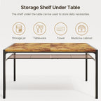 Gizoon Dining Table Set for 6 with Chairs, 7-Piece Kitchen Table Set for Small Space, Apartment, Kitchen, Dining Room, Space-Saving