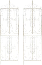Sungmor 2 Pack Large Garden Trellis for Climbing Plants, 92.5 Inch Tall Rustic White Garden Metal Trellis, Decorative Trellis for Outdoor Rose Vines Cucumbers Support, Greenhouse, Flowerbed, Backyard