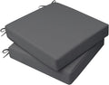 AAAAAcessories Outdoor Seat Cushions for Chairs, Waterproof, Fade-Resistant, 19" x 19" x 3", Patio Furniture Replacement Cushions, Set of 2, Dark Gray