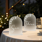 Frosted Arch Wedding Table Numbers 1-30 with Stands, 5x7 Inch Acrylic Arch Sign with Holder for Wedding Reception Table Centerpiece Decoration(New)
