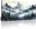 Lapremoly Trees Landscape Wall Painting Artwork Foggy Forest Wall Picture Large Wall Art For Living Room Modern Wall Decorations For Bedroom Office Wall Decor Canvas Prints Home Decor Ready to hang