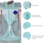 MDS Halloween Chiffon Table Runner - 10 Pack, 29 x 170 Inches, 14ft Each - Sheer Spooky Table Runners for Haunted House Parties, Trick-or-Treat Tables, Witchy Décor, Wedding & Events - Teal