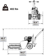 420cc 15HP E-Start Gas Powered Cable Ditching Trencher, 24'' Trench Depth, 27pcs Carbide Alloy High-Pressure Teeths, TCR1500 (Yellow)