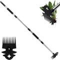 Weed Tool with Long Handle - 60" Manual Weeder Remover Tool, 2 in 1 Hand Weed Rake and Garden Hoe for Gardening, Heavy Duty Uprooting Weeding Pull for Yard, Lawn, Patio and Garden