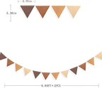 Brown Party Decorations Ombre Brown Felt Hanging Triangle Mini Bunting Pennant Banner Flag for Birthday Baby Shower Wedding Neutral Boho Woodland Safari Western Cowboy Party Classroom Nursery Decor