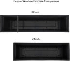 The HC Companies Eclipse Window Planter Box, 24 Inch, Black, 2-Pack