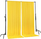 AK TRADING CO. 10 feet x 10 feet Polyester Backdrop Drapes Curtains Panels with Rod Pockets - Wedding Ceremony Party Home Window Decorations - Lemon Yellow