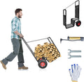 Firewood Cart: 44 X 27 X 20 in Heavy Duty 220 lbs Load Pneumatic Tires for Garden Backyard Fireplace Men Women Use