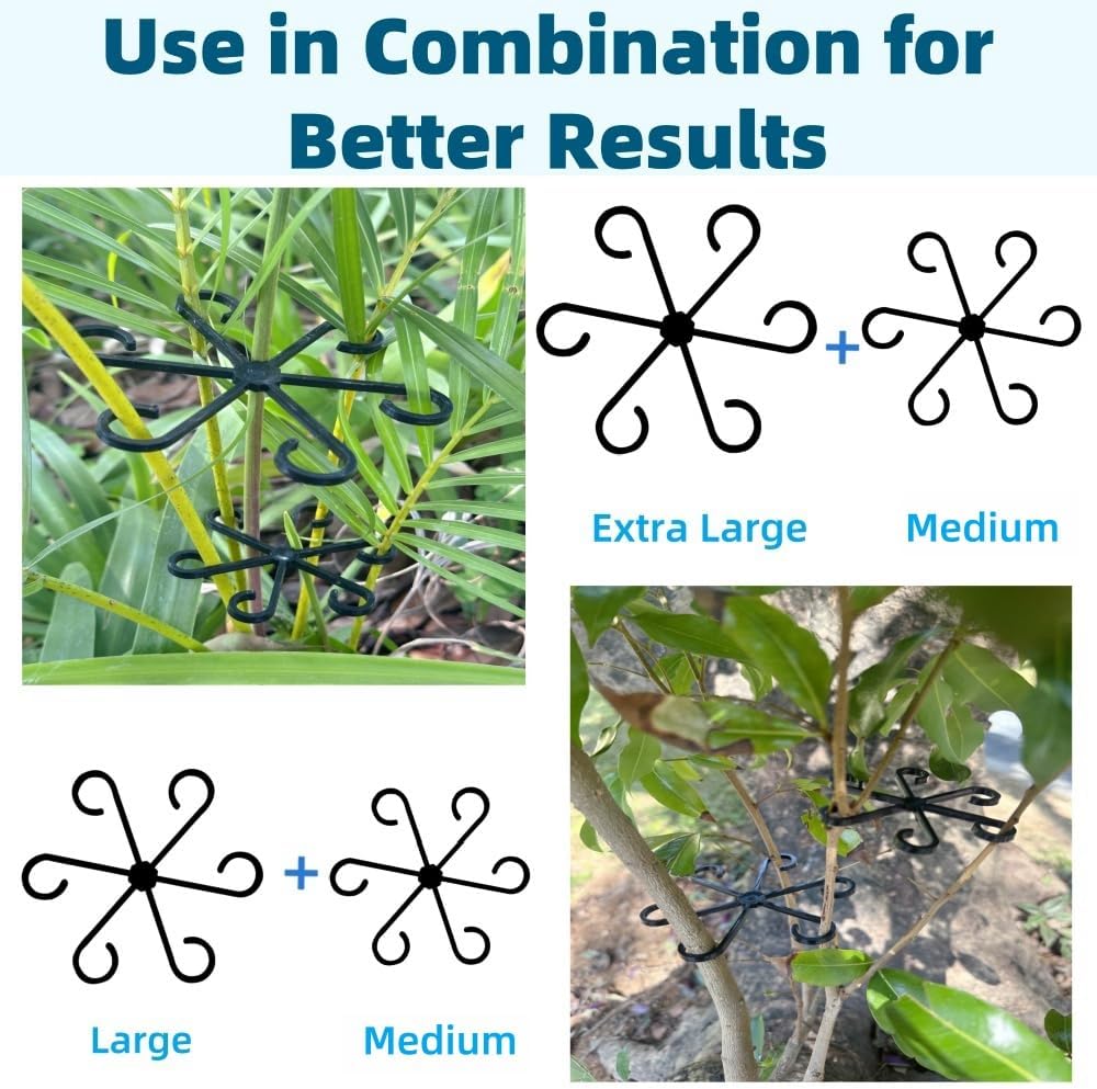 8 PCS Plant Stem Support, Plant Stakes for Indoor Plants Plant Clips for Climbing Plants, Plastic Monstera Plant Support Accessories for Potted Indoor Plant in Various Growth Stage(4 Sizes, 2 Colors)