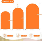 6.6FT Orange Arch Backdrop Cover - Polyester Fitted Wedding Arch Stand Covers Round Top Chiara Arch Backdrop Cover for Birthday Party Banquet Photo Background Decoration