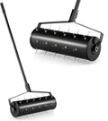 S AFSTAR 21" Manual Lawn Aerator, Heavy Duty Rolling Aerator Lawn Tool Filled Sand Stone with 51" Detachable Handle & Tine Spikes for Soil Loosening, Push Grass Aeration for Garden Yard, Black