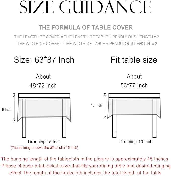 patdrea Designer Green Linen Table Cloth for Rectangle Table,Vintage Floral Pattern Durable Tablecloth,French Cover Decor for Kitchen Dining,Christmas,Thanksgiving,Tea Party,63"x87"-Noah