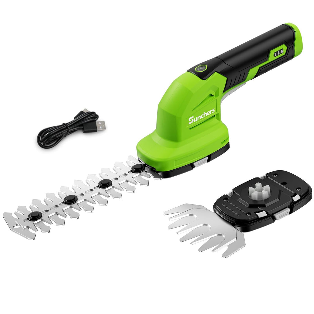 2 in 1 Hedge Trimmer Cordless, 7.2V Electric Grass Cutter Hedge Shears, Handheld Shrub Bush Trimmer, Lightweight Grass Shears, Rechargeable Yard Tool Battery & Type-C Cable, Gift for Men, Dad, Husband