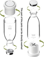 OTPEIR Portable Blender for Shakes and Smoothies with 11.83 Oz Travel Cup and Lid,Durable Stainless Steel Blades for Juice Blending Performance, White