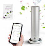 Dynamo Essential Oil Diffuser for Home with Fragrance Sample, App & Manual Control, Cold-Air Scent Diffusers for Home,Large Room, Hotel Scent Diffuser 1000sq. ft. Silver, Aroma Diffusers