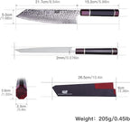 FINDKING Eternity Series Japanese Kiritsuke Knife with ABS sheath, Multi-Purpose Gyuto Chef knife, 9Cr18MoV Damascus Steel Blade, Resin Octagonal Handle, for Meat, Fruits, Vegetables,9 Inches