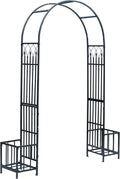 1. GO Steel Garden Arch with Plant Basket, 6'9" High x 3'9" Wide, Garden Arbor for Various Climbing Plant, Outdoor Garden Lawn Backyard
