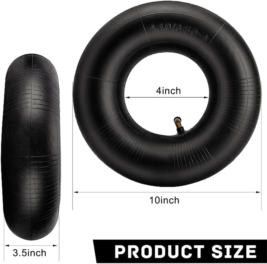 4.10/3.50-4 Inner Tube 2 Pack Heavy Duty Replacement Inner Tubes with TR-87 Bent Valve Stem for Wheelbarrows Mowers Hand Trucks