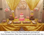 ShinyBeauty Sequin Backdrop 4x10ft Shiny Gold Sequin Curtains 2 Panels Glitter Backdrop Curtains for Parties Photography Background M0511…