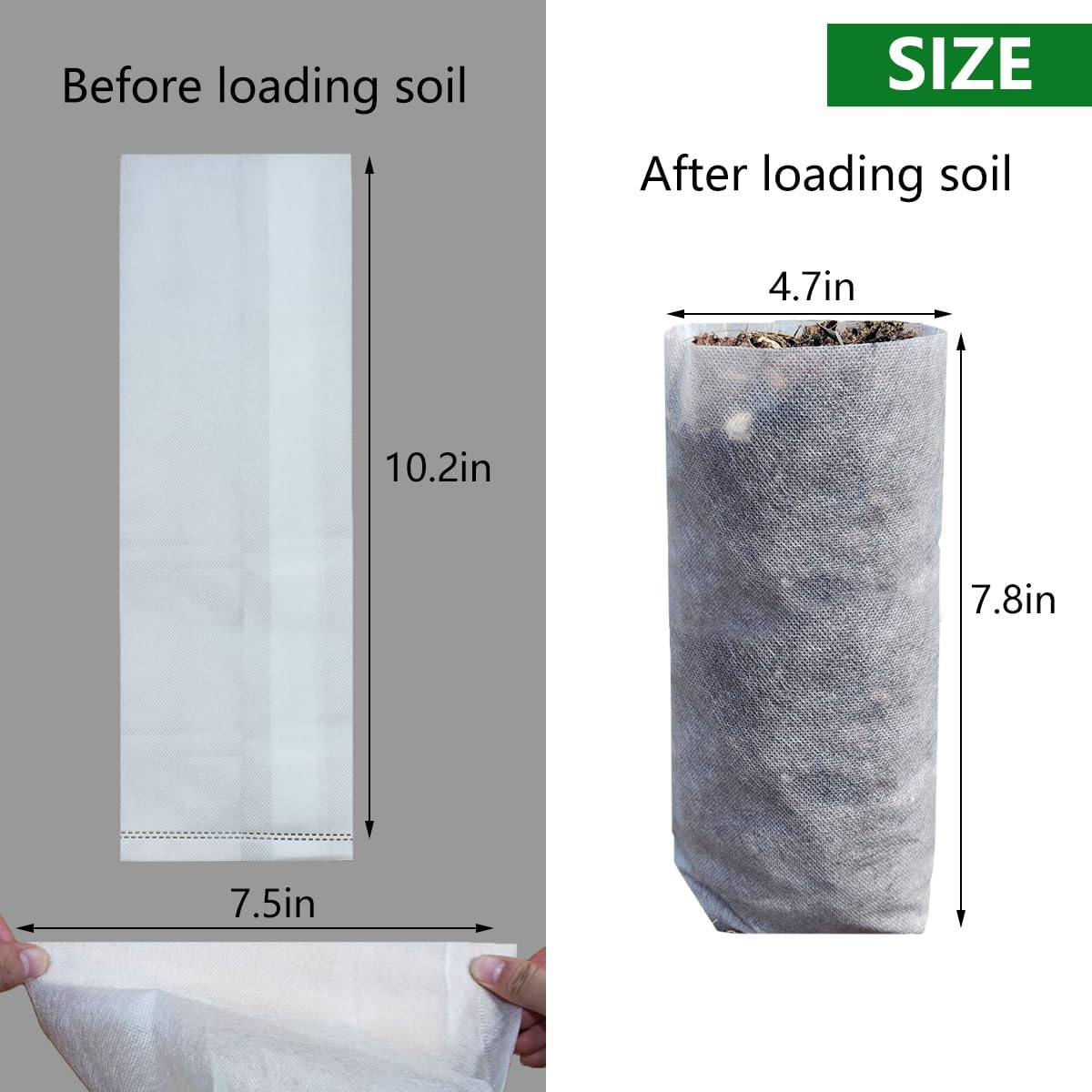 Belit 100 Pcs 10.2" H Deep Nursery Grow Bags, Non-Woven Plants Pots Container for Starting Rooted Plants Vegetable, Flower, Seedling Tree