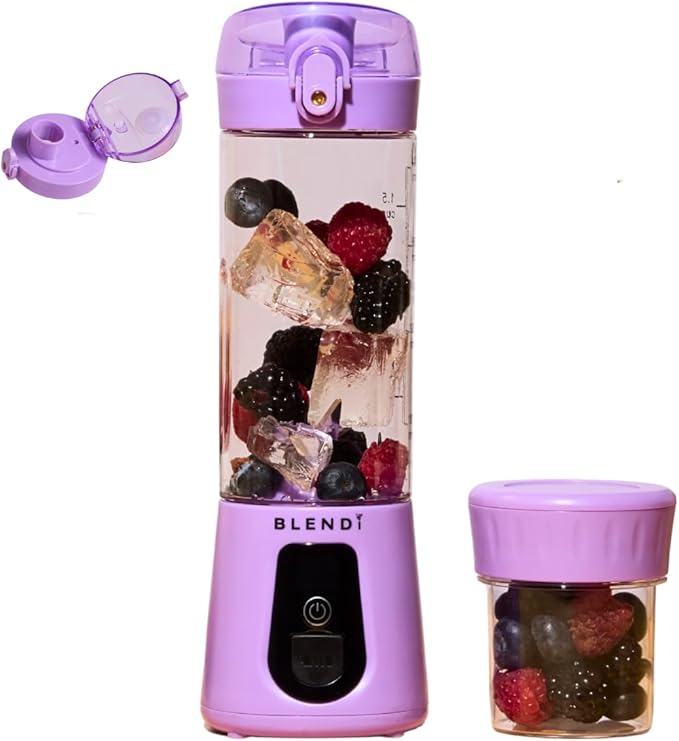 BLENDi Pro+ Portable Blender (17.5oz, Purple) – Powerful 120W Motor, USB-C Rechargeable, Cordless Personal Blender Smoothies, Shakes & More – BPA-Free, Self-Cleaning, Travel-Friendly (NEW)