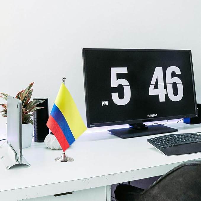 Colombia Flag Colombian Flags, Small Mini Colombian Desk Flag, Used for Table Office Classroom Home Patriotic Events Decorations