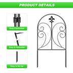 Decorative Garden Fence 10 Pack, Total 24in(H)x10ft(L) Animal Barrier Fence