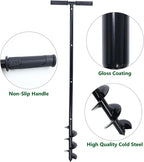 Post Hole Digger Manual 6" x 41" Garden Auger Spiral Drill with T Shaped Handle for Digging Planting Bulb Bedding