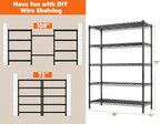 REIBII 5-Shelf Wire Shelving,Storage Shelves Metal Shelves for Storage,72’’H Adjustable Garage Shelving Heavy Duty Storage Rack Pantry Shelf Kitchen Shelving,72’’H X36’’W X14’’D