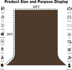 10x20FT Large Brown Screen Backdrops for Photography,High Density, Wrinkle Resistant, Photo Video Studio, Party, Events Product Shooting Props