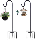 Shepherd Hooks for Outdoor, 2 Pack 78 Inch Bird Feeder Pole with 5 Prongs Base for Hanging Lantern, Hummingbird Feeder, Lightweight Plant, Shepherds Hook for Bird Feeders for Outside