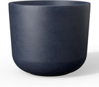 Kante Round Concrete Planter, 13.2 Inch Dia Classic Style Large Plant Pot with Drainage Hole for Indoor & Outdoor Plants, Ideal for Home, Patio, Garden, Charcoal