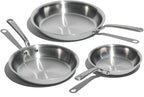 Made In Cookware - 3-Piece (Includes 8",10",12") Stainless Frying Pan Set - 5 Ply Stainless Clad - Professional Cookware - Crafted in USA - Induction Compatible
