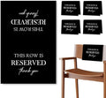 Reserved Seating Chair Signs, This Row Is Reserved Pew Cloths Seating Placeholder for Church Pews, Wedding Decorations for Reception Parties Celebrations Event Meetings (Black, 4 PCS)