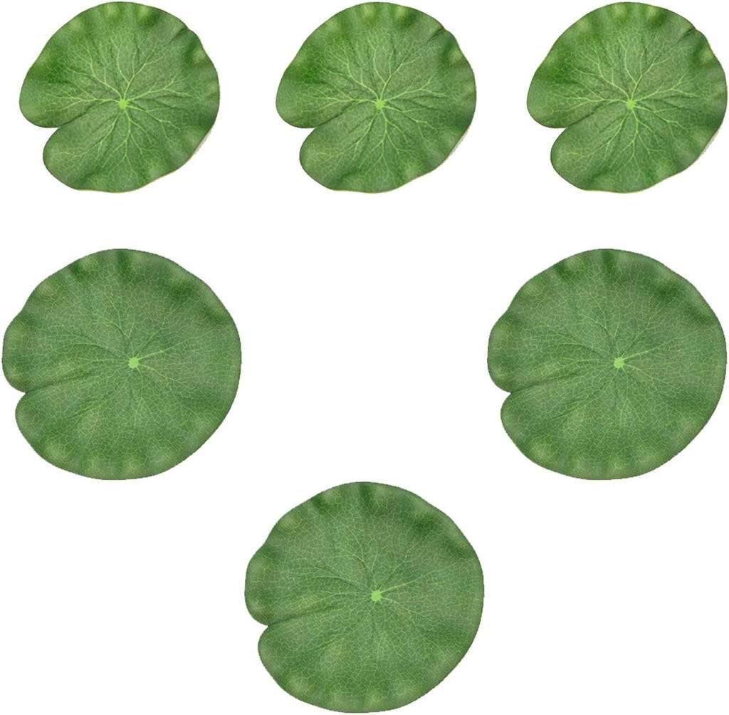 BRBASAP 6Pcs Realistic Floating Lily Pads for Ponds Artificial Foam Lotus Leaves for Pond Decor Plastic Water Lily Pads Foliage for Pool Koi Fish Patio Aquarium Lifelike Pond Plants