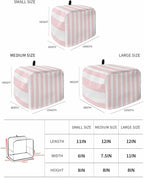 Toaster Cover 4 Slice Pink Stripes Toaster Oven Cover with Pockets Pink White Vertical Striped Dustproof Bakeware Protector Small Kitchen Appliance Dust Covers and Fingerprint Protection for Women