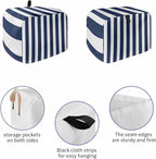Toaster Cover 2 Slice Navy Blue Stripes Toaster Oven Cover with Pockets Blue Vertical Striped Dustproof Bakeware Protector Small Kitchen Appliance Dust Covers and Fingerprint Protection for Women
